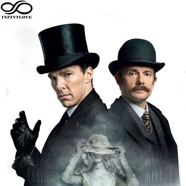 

luckylianji vintage steampunk victorian formal wool felt magician fedoras mad hatter president sherlock holmes hat c0123, Blue;gray