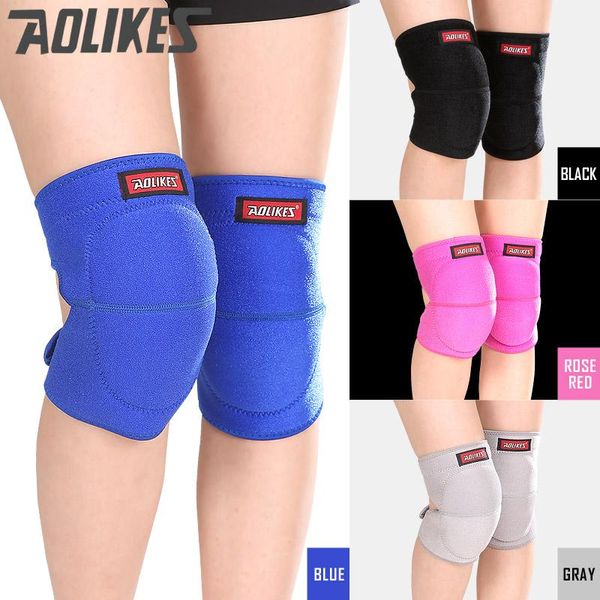

aolikes pair volleyball knee pads thicker sponge sports support kneepads for basketball dance joelheira rodilleras protector, Black;gray