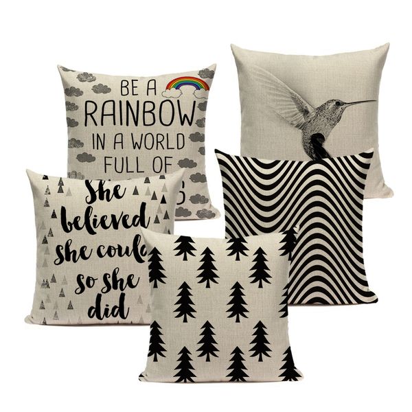 

lovely letter geometrycushion cover linen cotton pillow case sofa bedroom chair sofa home decor throw pillow cover
