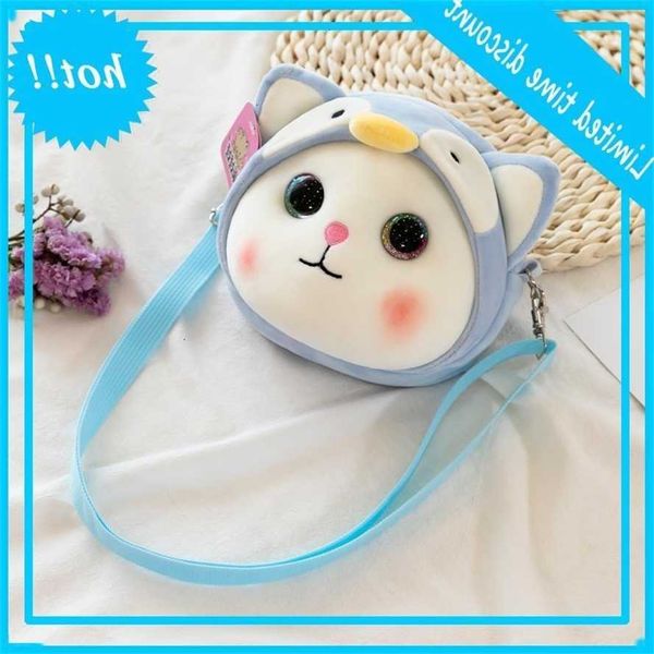 

plush female 2020 winter new ins cartoon doll face changing cute cat messenger bag