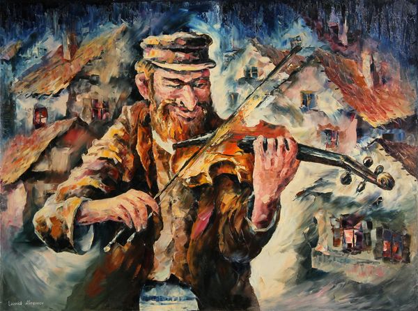 

leonid afremov fiddler on the roof home decor handpainted &hd print oil painting on canvas wall art canvas pictures for living room 201007