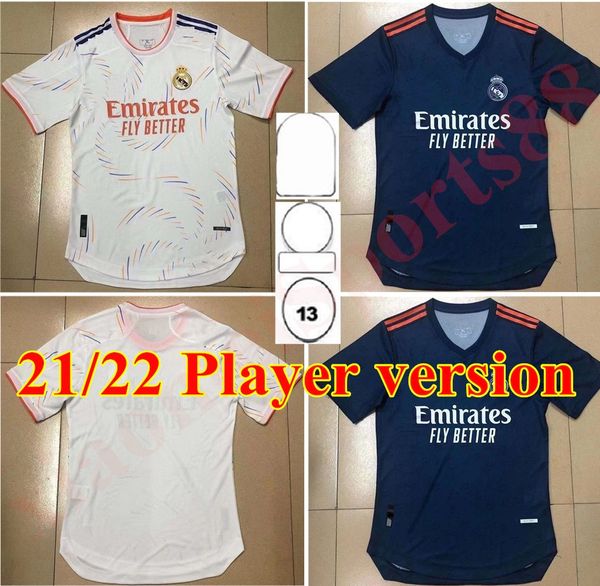 

new player version soccer jerseys real madrid 21 22 hazard benzema camiseta de futbol 2021 2022 vinicius rodrygo modric football shirt, Black;yellow