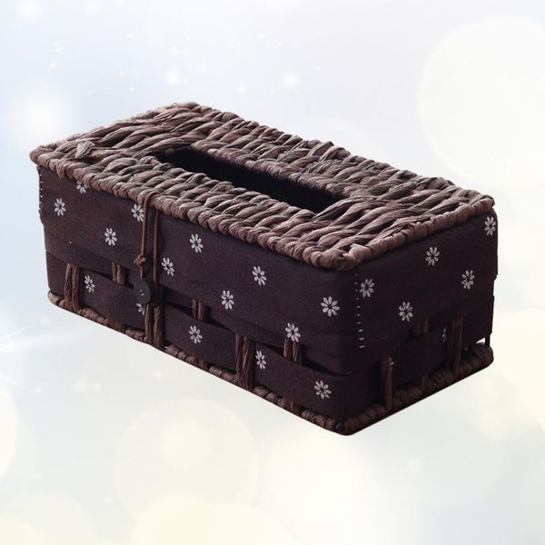 

tissue boxes & napkins 1pc creative paper box napkin case holder rural style for home restaurant el (dark brown button style)