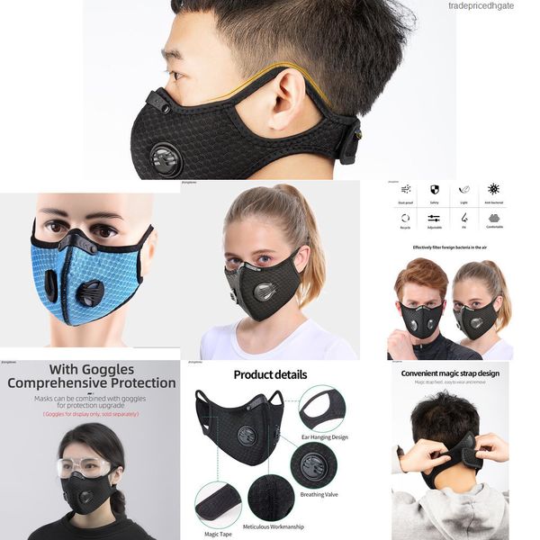 

face cycling stock us pm2.5 outdoor mask sport anti-dust activated carbon filter effe po5l
