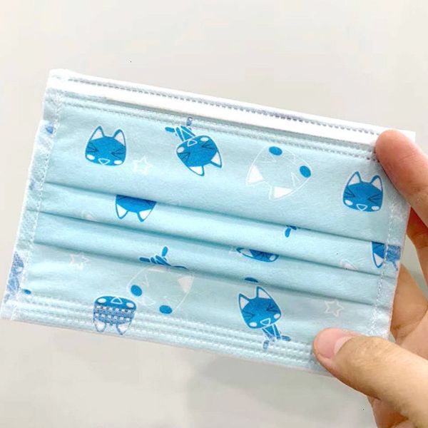 

protective cartoon disposable children kids mouth mask facial masks anti-pm2.5 non-woven 3 layers breathable ear
