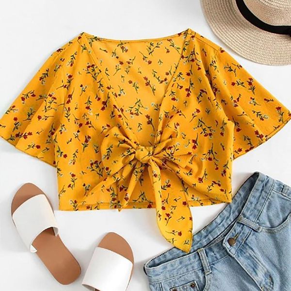 

new fashion womens ladies print short sleeve bandage hollow shirt pullover drop shipping good quality, White