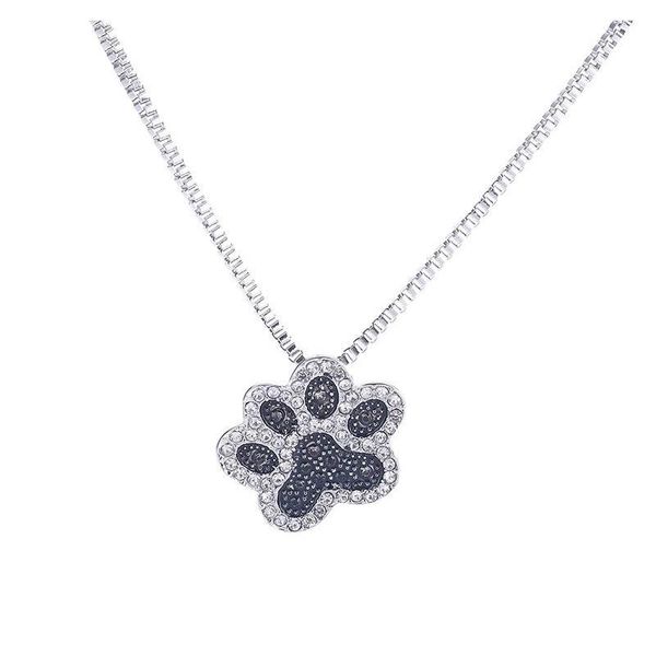 

factory wholesale creative jewelry pet dog paw full diamond foot sqchnw dh_seller2010, Silver