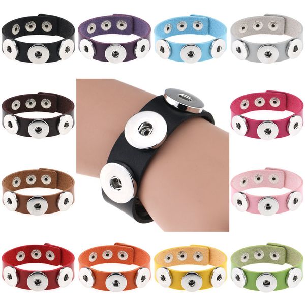

new national charm bracelets noosa trendy bracelet ginger snap button jewelry wristband gift pu leather bracelet diy jewelry dhl, Golden;silver