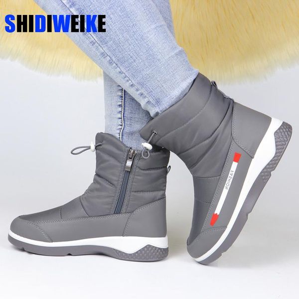 

waterproof snow boots women winter boots 2020 new warm women winter shoes female ankle booties botas mujer 40, Black