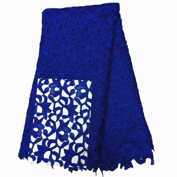 

2020 new african blue lace fabric 5 yard cord lace water soluble nigerian fabric for party, Pink;blue