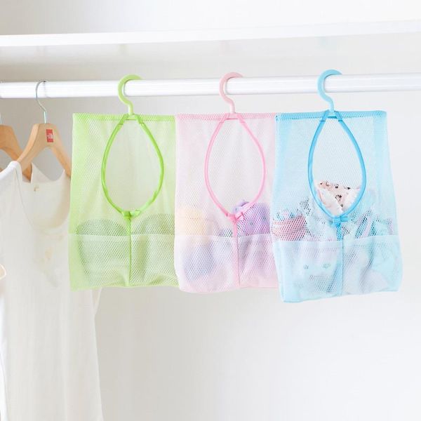 

storage boxes & bins sell multi-function space saving hanging mesh bag hook cloth organizer for wardrobe1