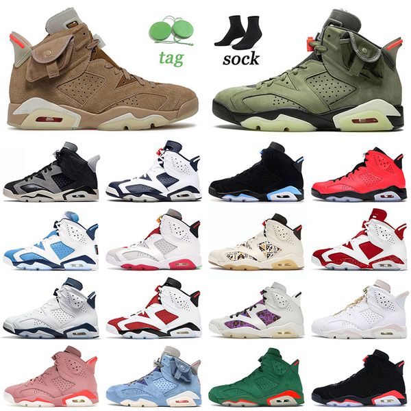 

2022 arrival basketball shoes 6 6s vi mens jumpman british khaki cactus jack black infrared tech chrome washed denim trainers sneakers 36-47