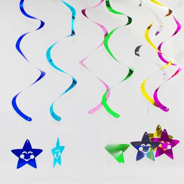 

209aq 90cm spiral gold party hanging ornaments accessorieshanging plastic blue pvc silver ornaments wall star be6mc