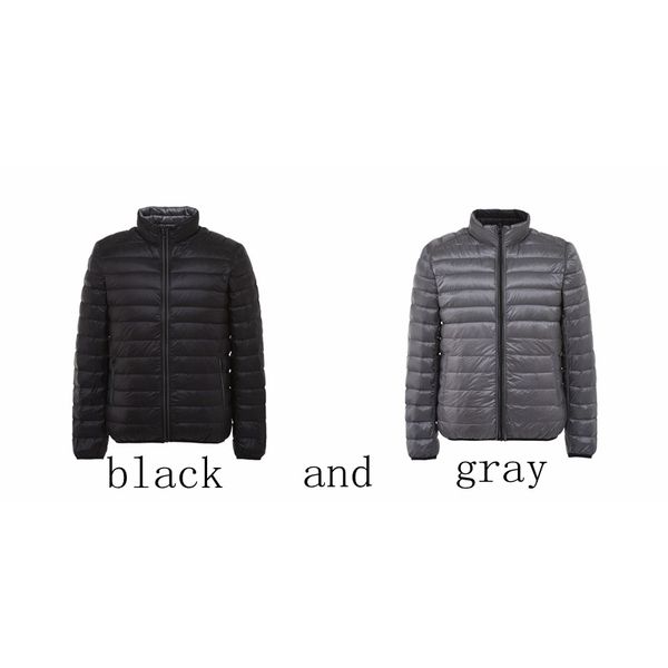 

2021 new men's ultra light down jacket men autumn winter double side feather reversible lightweight warm parka 089g, Black
