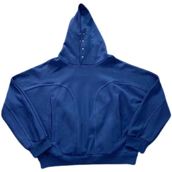 

men's s grailz silhouette tailoring oversize breasted loose casual solid color hoodie for men and women, Black