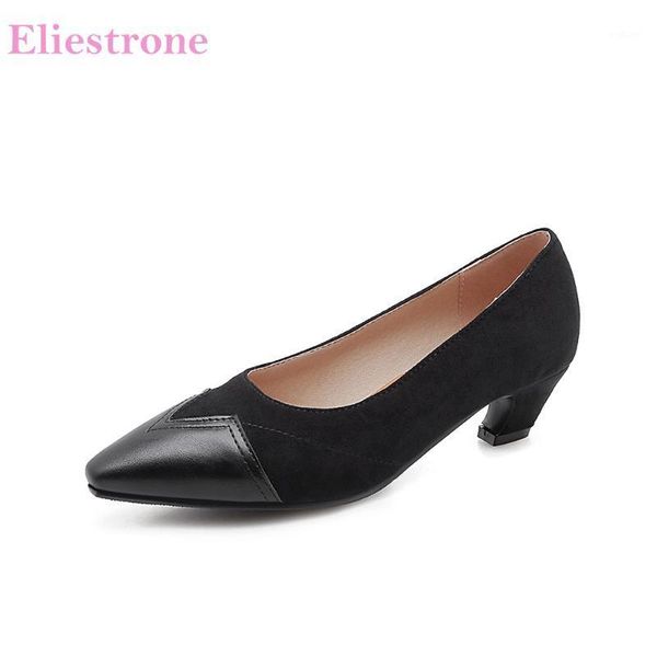 

autumn brand new fashion apricot black women pumps med heels office lady shoes bk96 plus big small size 3  30 44 481