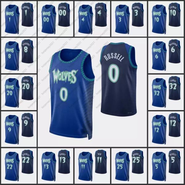 

men d'angelo russell anthony edwards karl-anthony towns mckinley wright iv custom 75th anniversary anthracite jersey, Black