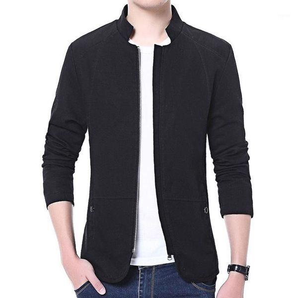

2018 new spring brand men's jacket and coat fashion stand collar casual slim jacket men cotton coat outwear asian size m-5xl1, Black;brown