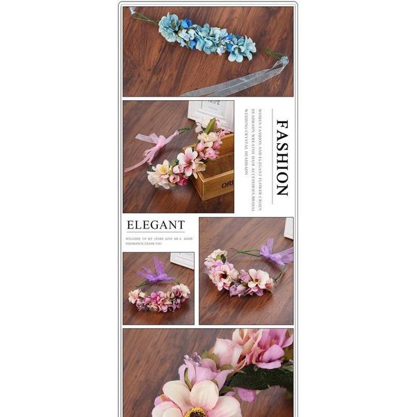 

haimeikang handmade artificial flower women girl princess crown headband wedding bridal fabric floral veil hair wreath qylowy