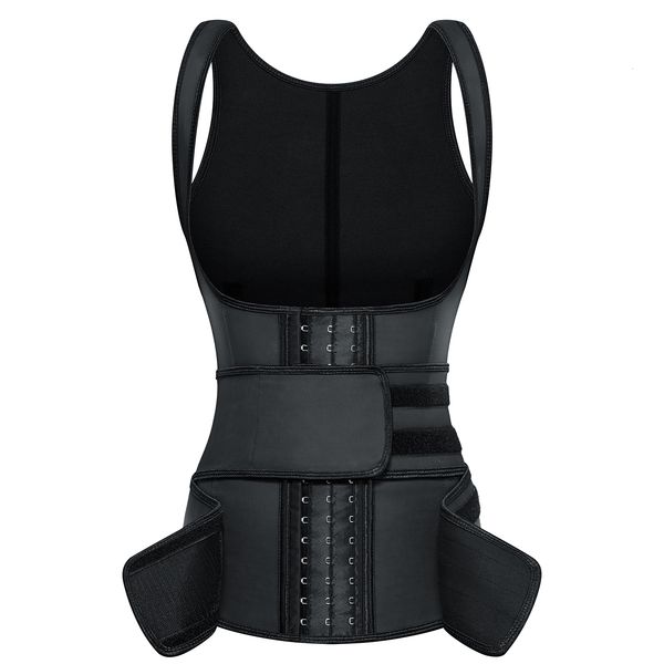 

2021 new shapers double belt sweat rubber waist chest support body shaping vest corset belts for women 1ttx, Black;brown