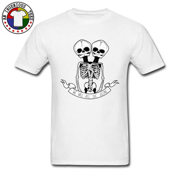 

oversized white t shirt men round collar tees the siamese twins skull skeleton t-shirts we will all die alone sport hooded sweatshirt hoodie