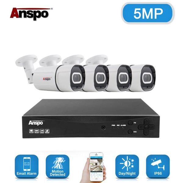 

4ch 5mp audio record dvr security camera system kit ahd camera ir outdoor waterproof cctv video surveillance dvr set