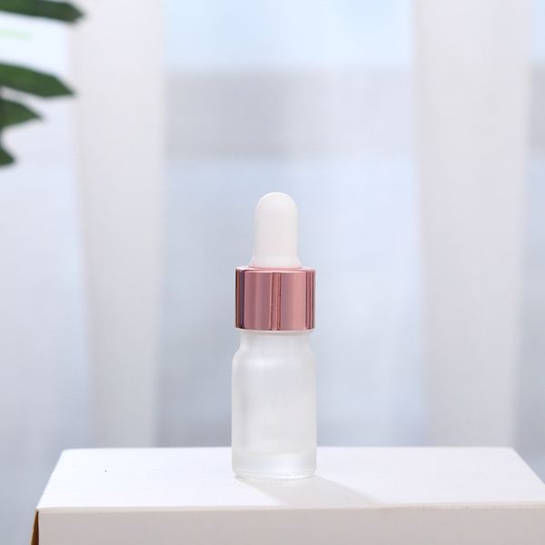 

glass aromatherapy 5-100ml frosted bottle liquid dropper for essential massage oil pipette refillable bottles with rose gold cap
