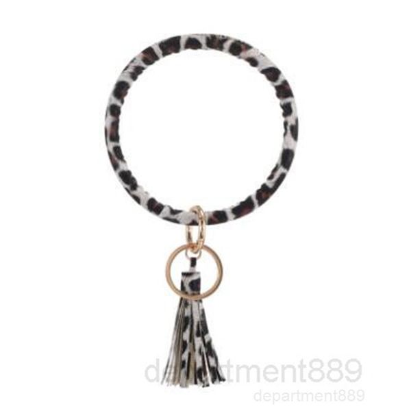 

a-tassel bangle leopard keychain bracelets leather o wristlet bracelet circle key ring keyring holder girls pendant wristbands owc1179