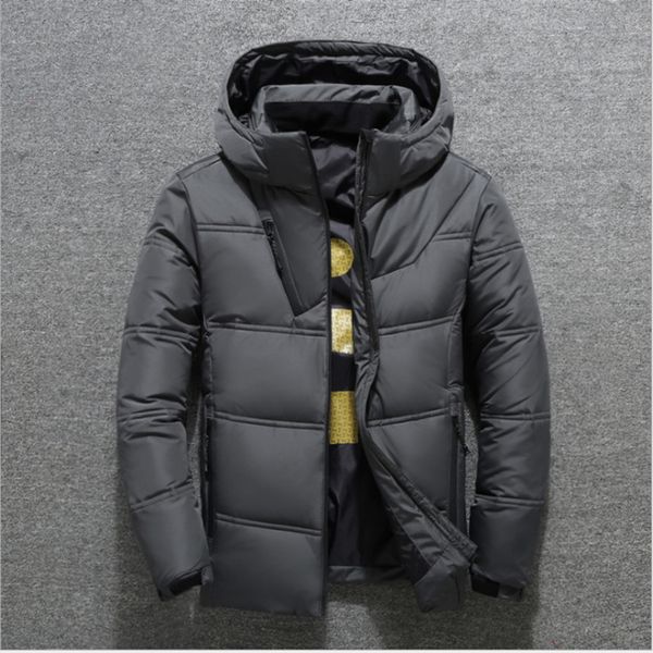 

2021 short leisure thickened hooded fashion men's down et printed, Black