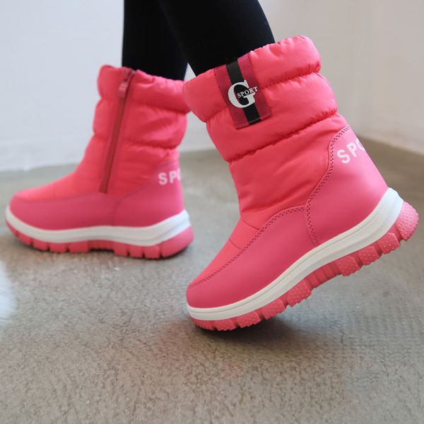 

kids keep winter recoisin for comfortable 2020 new warm snow girls children boots boys shoes chaussure enfant, Black;red