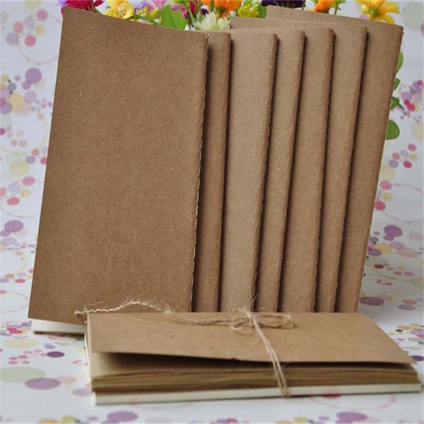

unlined travel journals brown white blank pages kraft cover notebooks writing notebook stationery 8.8*15.5cm