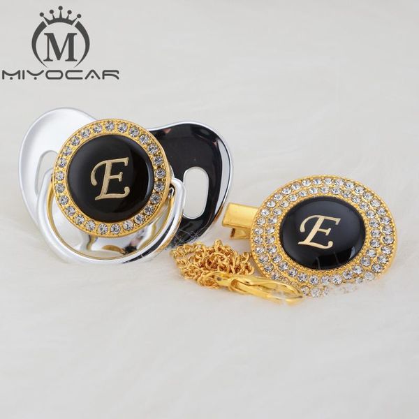 

pacifiers# miyocar lovely bling pacifier and clip set name initials letter e unique bpa dummy design le
