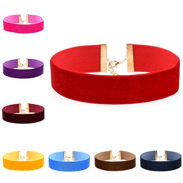 

velvet ribbon neck ring women's necklace velvet flannel velvet collar neck chain neckband dmfn253 (with chain) mix order chokers, Golden;silver
