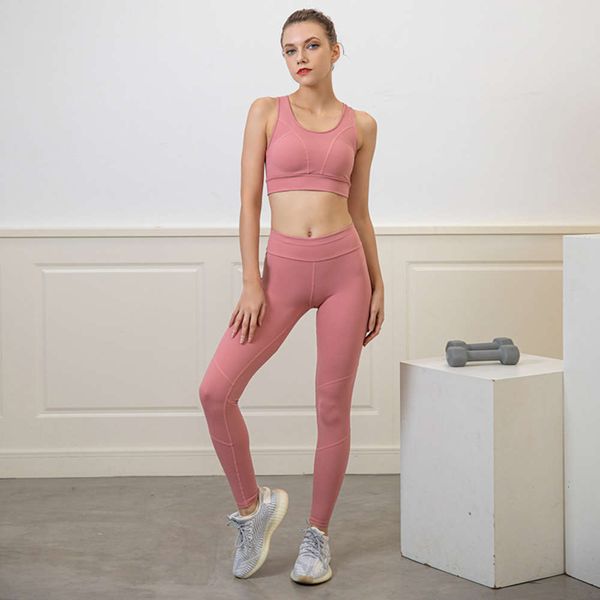 

yoga fitness suit, 3-piece bra, pants, running suit, Gray