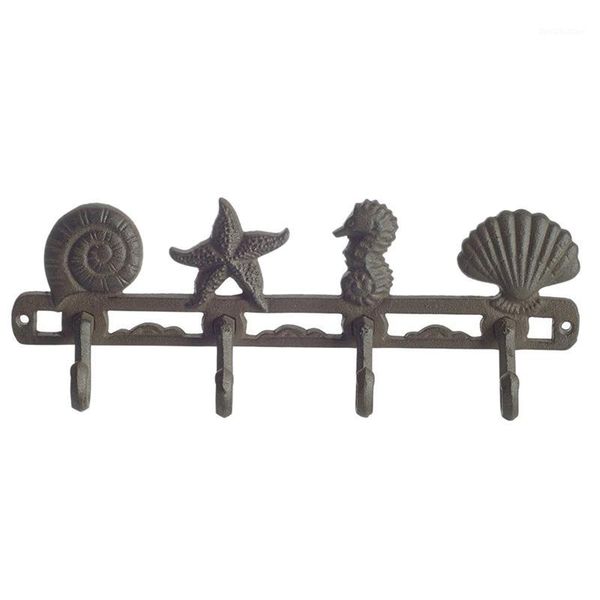 

hooks & rails cast iron wall hangers hippocampus stars and shells with 4 - wall-mounted decorative cabinets1
