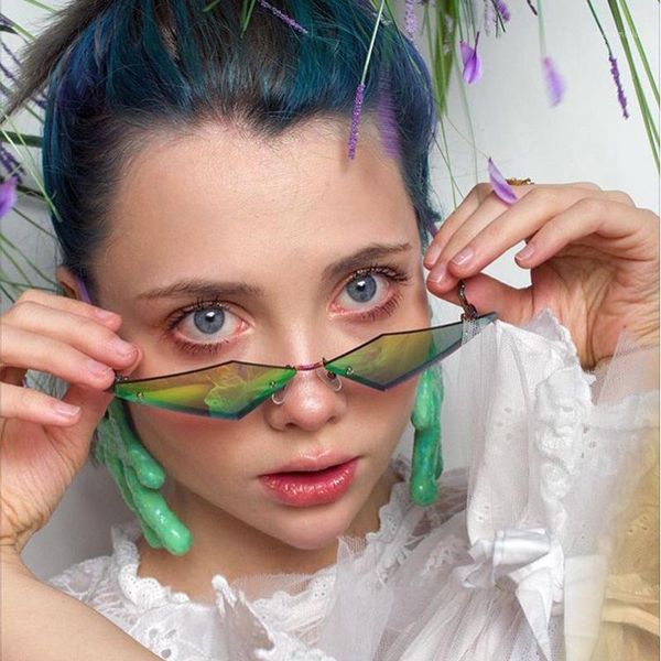 

2020 cat eye sunglasses women brand female sun glasses vintage metal frame mirror ladies shades trending triangle eyewear1, White;black