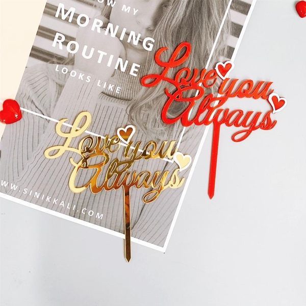 

other festive & party supplies cake decoration acrylic ers valentine's day gift double layer love you always forever dessert decor