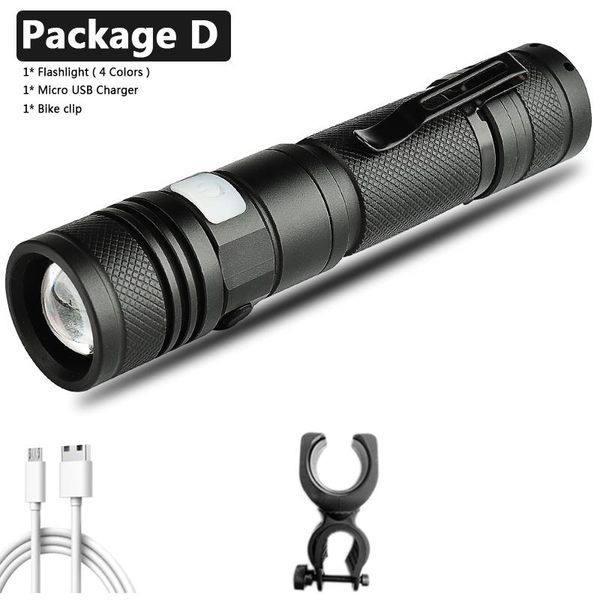 

litwod xm l2 u3 led flashlight adjustable zoomable focus usb rechargeable torch 3 switch modes waterproof 18650 battery black wmtguq