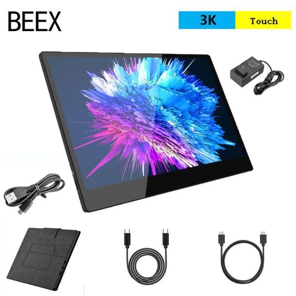 

monitors portable pc monitor screen 3k ips 1080p hd 13.3inch 3200Ã1800 touch for ps4 switch gaming lapdisplay1
