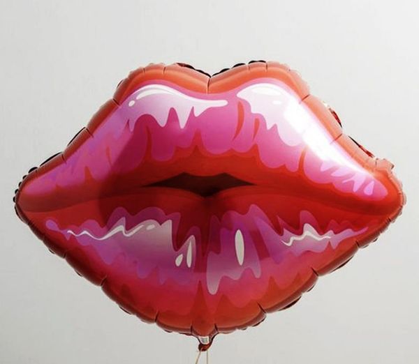 75 * 75 cm Lip Helium Balloons Love Globos Rose Red Lip Balloon per San Valentino Kiss Me Foil Balloon Wedding Decor SN1916