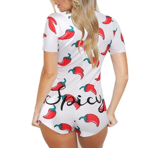 

women v neck ribbed short sleeve bodysuit spicy chili peach printed rompers womens jumpsuits stretch leotard romper jumpsuit, Black;white