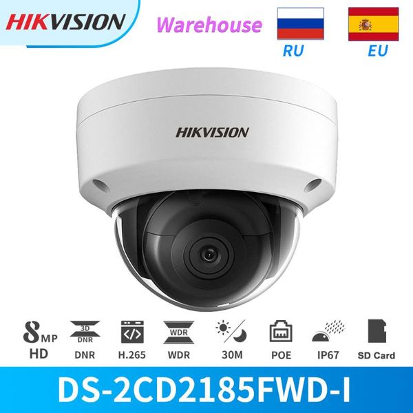 

cameras hikvision ip camera 8mp ir poe dome ds-2cd2185fwd-i with sd card slot cctv security outdoor onvif hik-connect ip67
