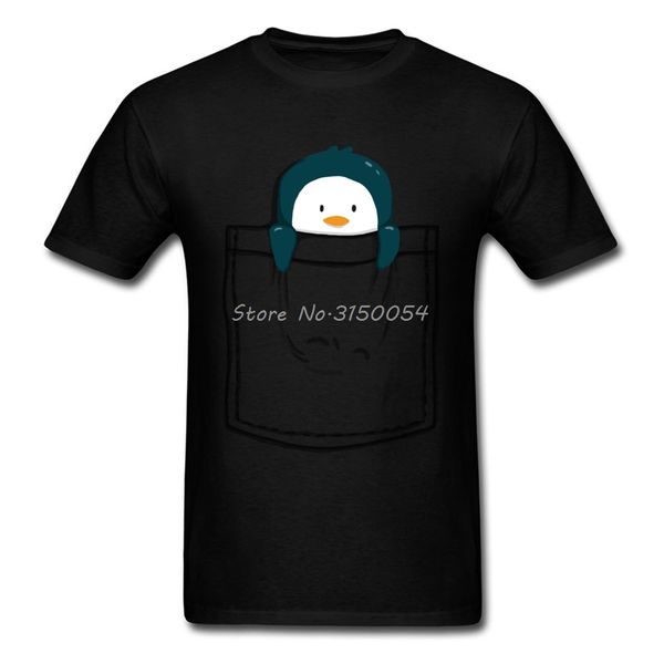 

sport pocket penguin white t shirt summer new design cute cartoon print t-shirt men cotton o-neck tshirt sweatshirt tees harajuku