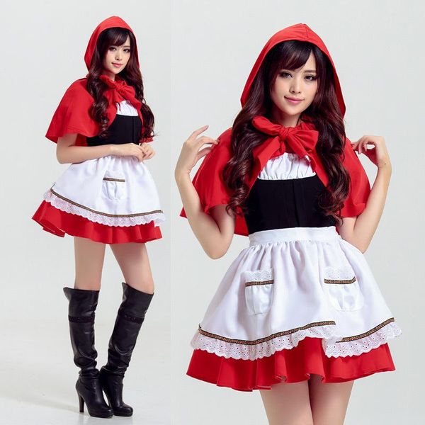 

christmas theme cosplay clothing little red riding hood game uniform maid outfit dress costumes anime get together party, Silver