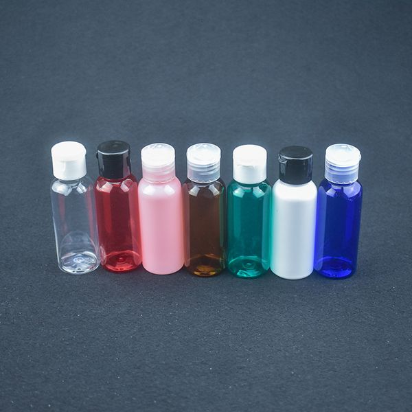 

travel with 50ml bottle empty flip cosmetic cap refillable plastic pet packing bottles emulsion essential oil makeup divider containers