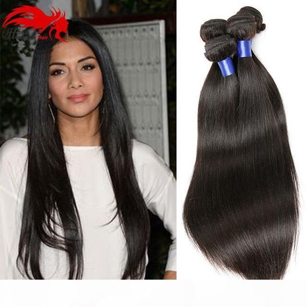 

brazilian virgin hair straight 4 bundles human remy hair straght brazilian hair weave bundles virgin brazilian straight, Black