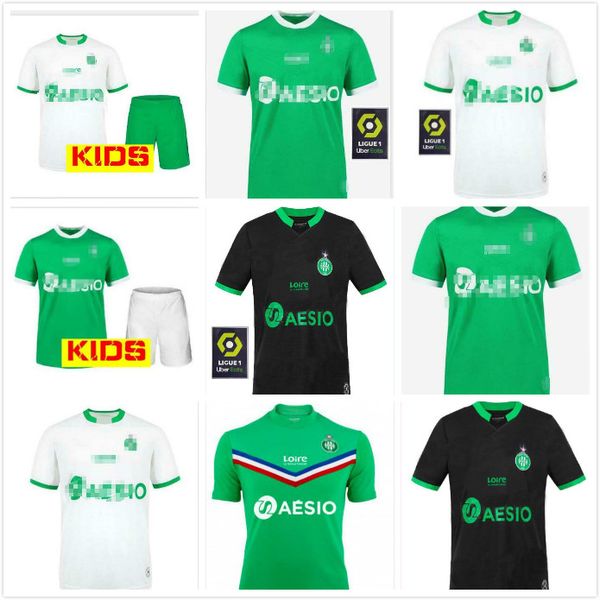

20 21 maillot as saints-etienne kids man soccer jerseys home away 2021 st etienne khazri beric boudebouz aholou man set football shirt, Black