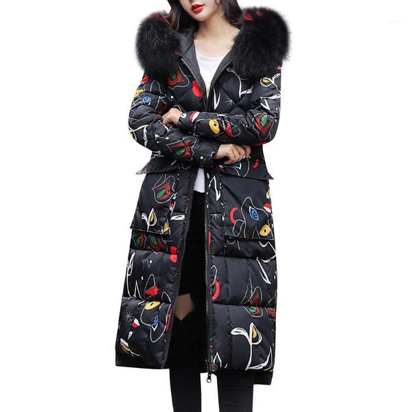 

parka women winter coats reversible fur hooded jackets women thick warm winter parkas female long overcoat coat 2019 #zer1, Black