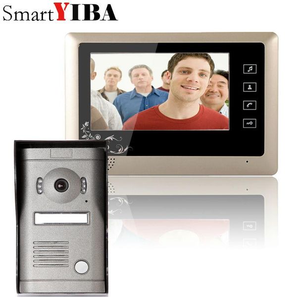 

smartyiba 7" audio intercom tft lcd wired video door phone visual home video intercom outdoor door bell doorbell with camera