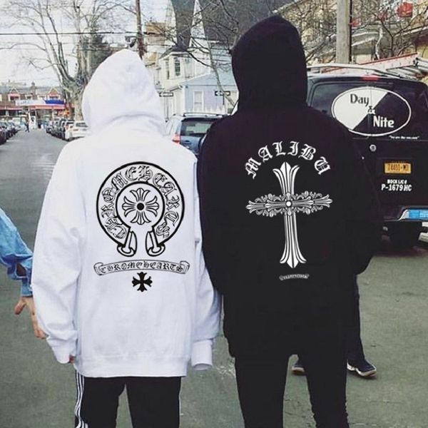 

it fashion brand new croxin cross sanskrit sweater men's loose couple hooded coat knbj, Black